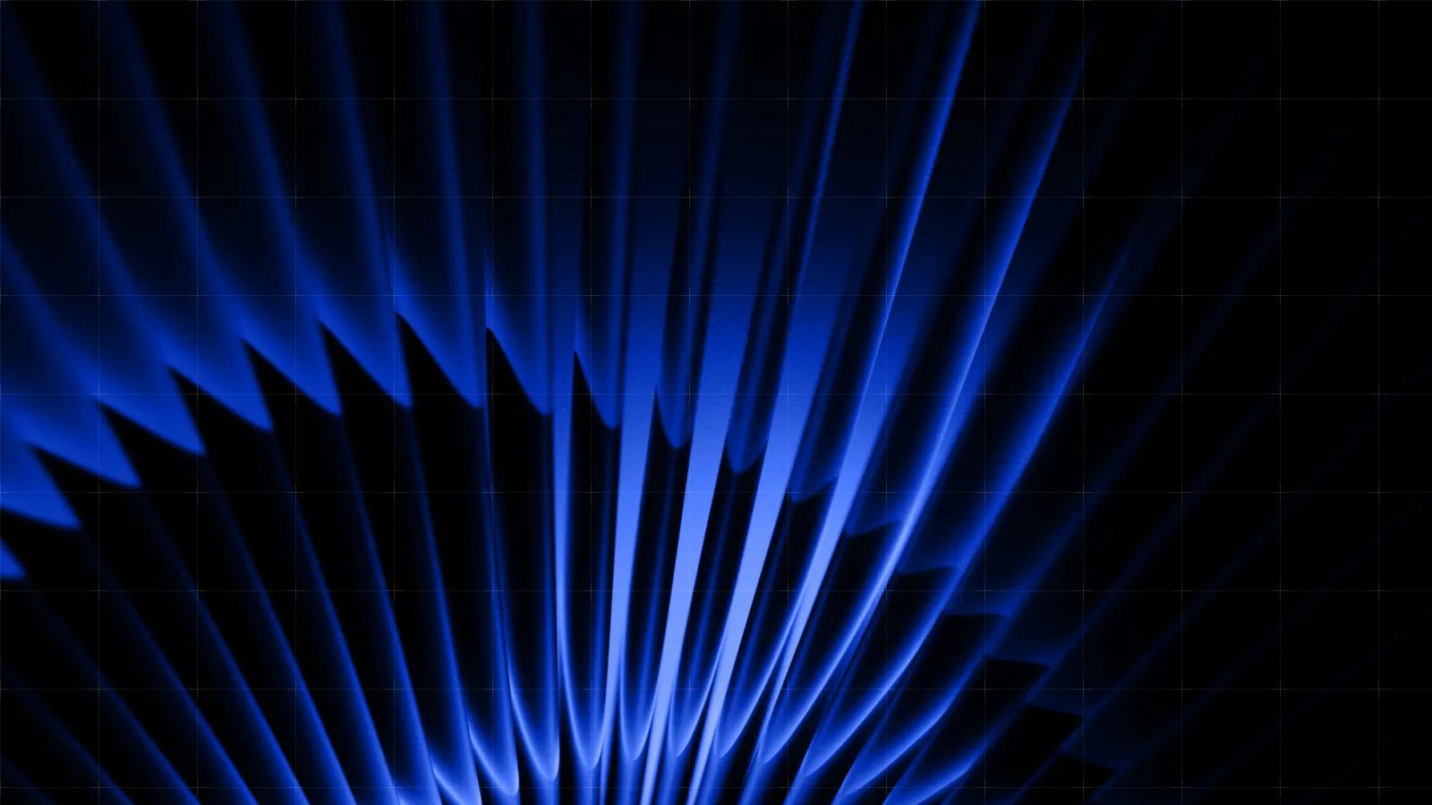 Abstrakte blaue Formen der ReqPOOL-Website auf dunklem Grund mit feinem Raster.